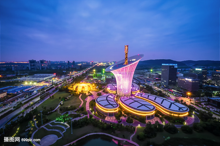 武汉城市夜景未来科技城