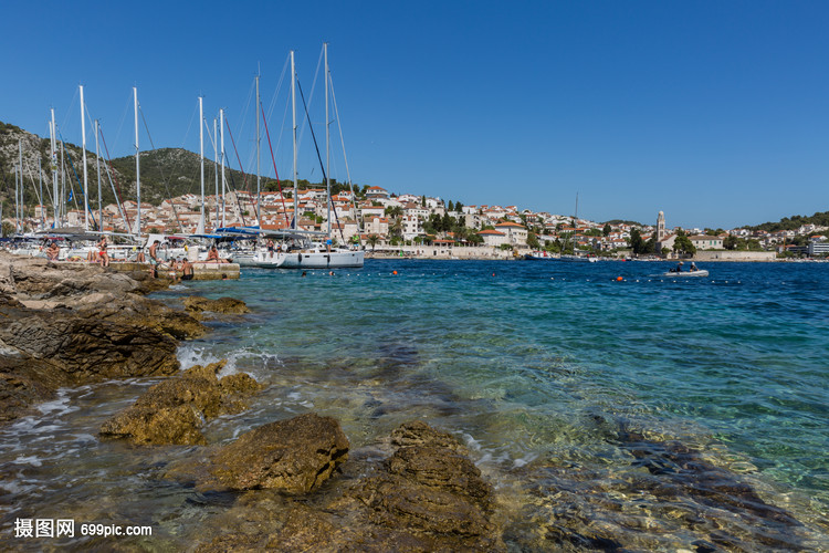 欧洲海边城市旅游风光