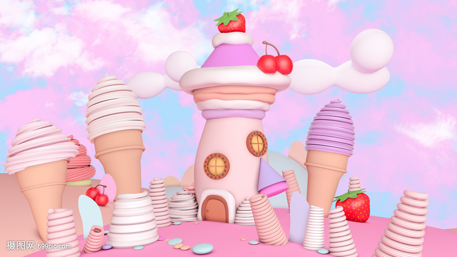 冰激凌梦幻甜美小屋创意
