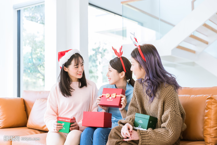 圣诞闺蜜间互送礼物