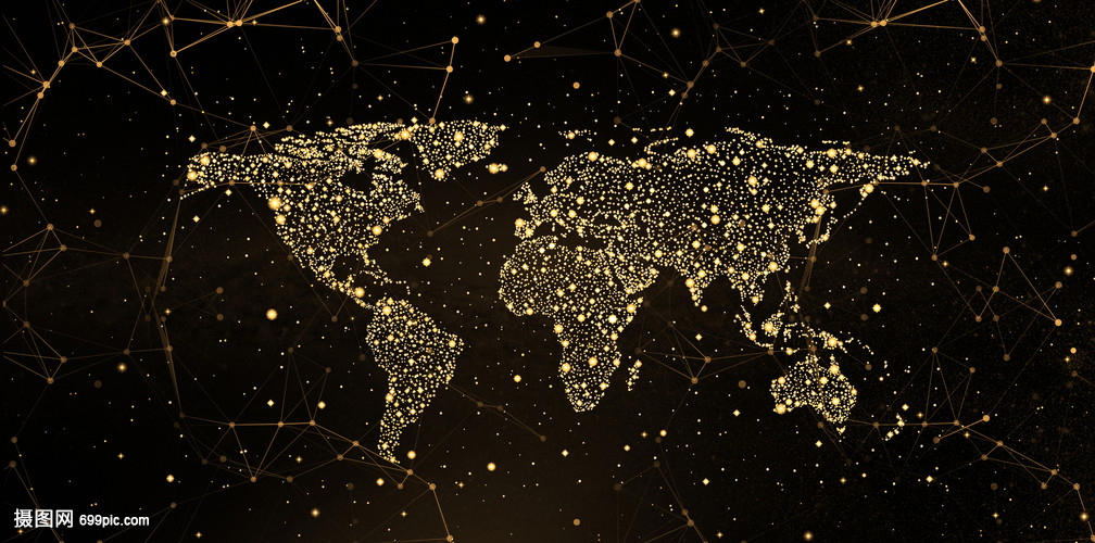 金色科技地图背景
