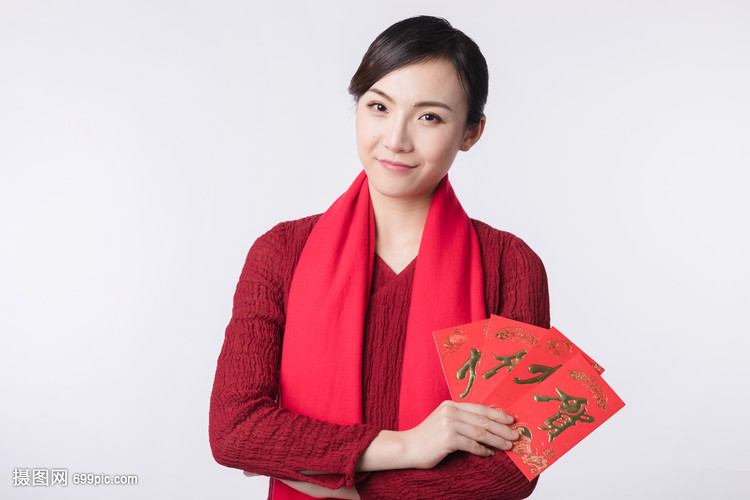 新春汉服红包手拿美女拍女生街欧美图片