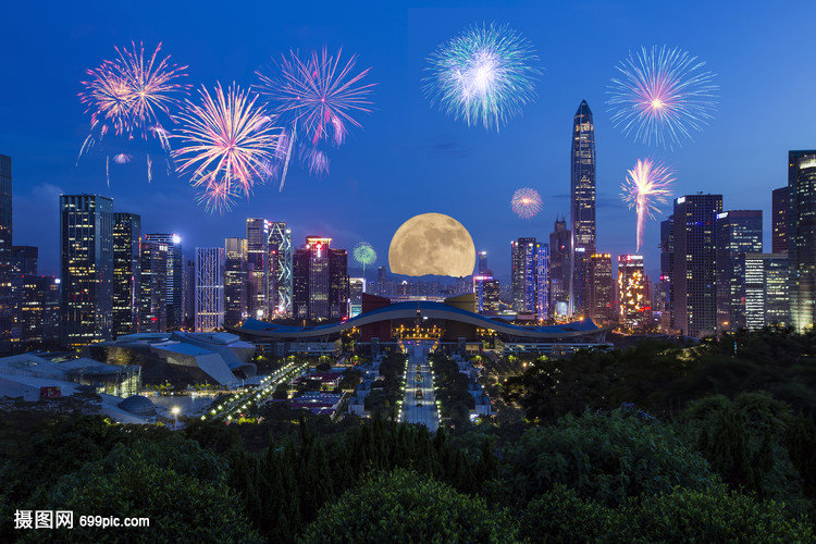 喜庆的烟花深圳