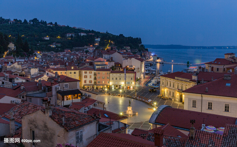 欧洲著名海滨城市夜景