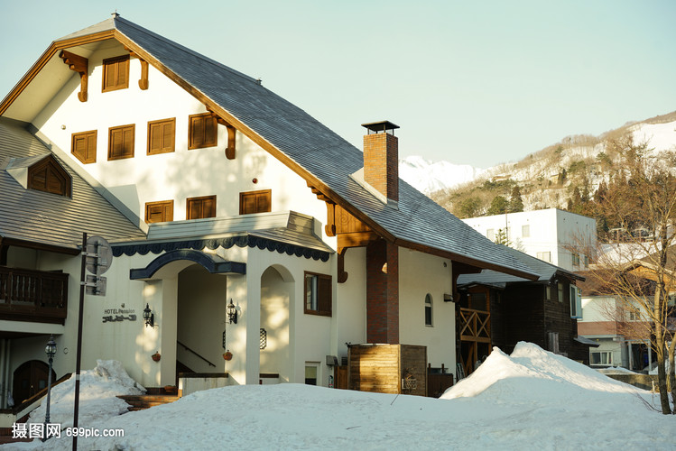 日本白马村雪景