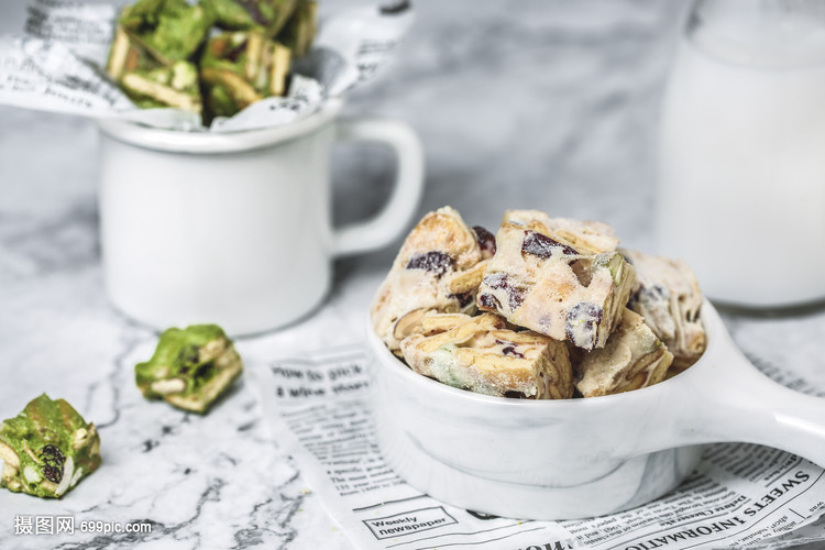 ins奶油抹茶口味网红雪花酥