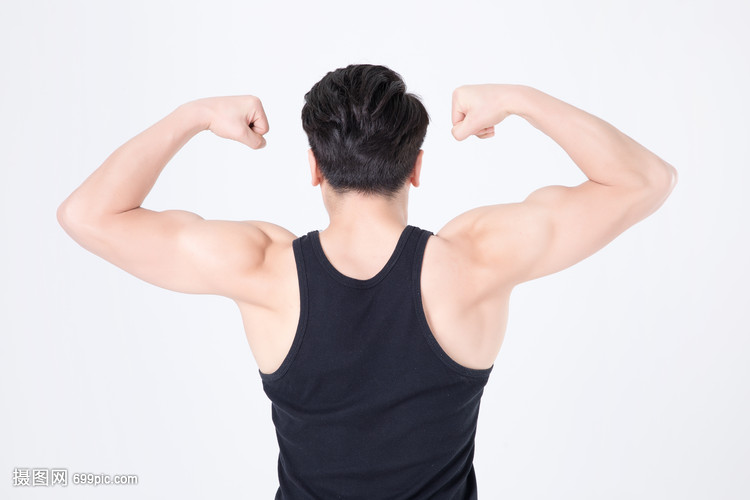 运动健身男性人像肌肉展示背影