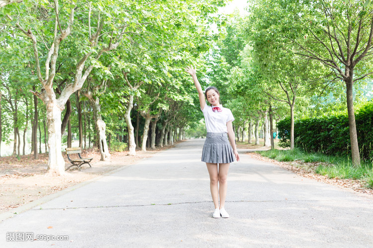 青春校园学院风女生校园写真