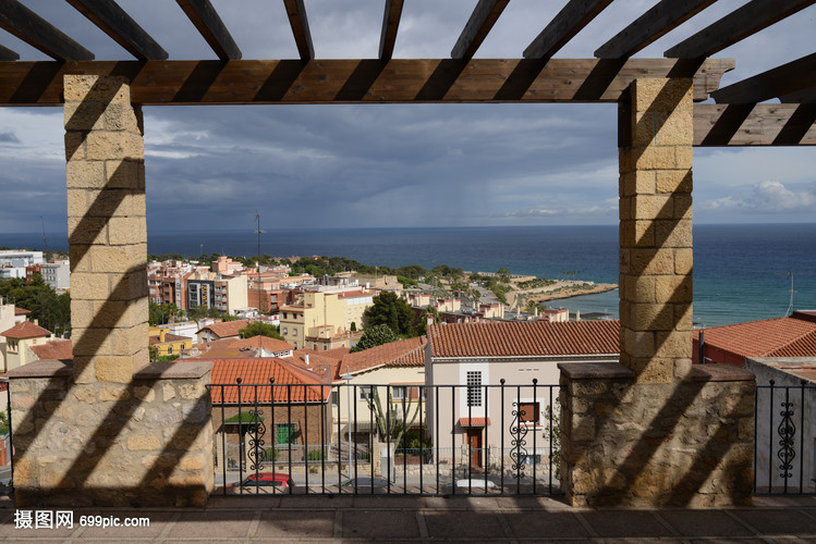 西班牙加泰罗尼亚地区地中海岸小镇塔拉戈纳古