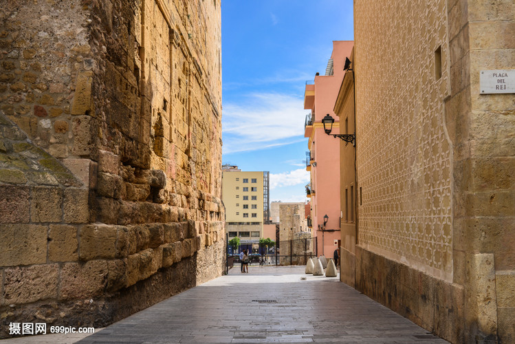 西班牙加泰罗尼亚地区地中海岸小镇塔拉戈纳古