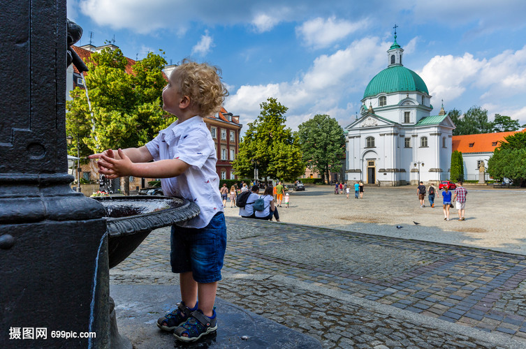 波兰首都华沙历史文化老城建筑风光