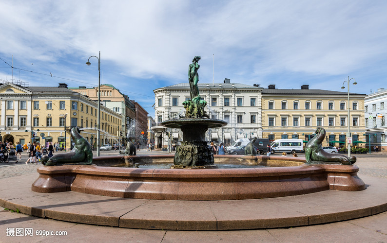 芬兰赫尔辛基著名旅游景点波罗的海女儿喷泉