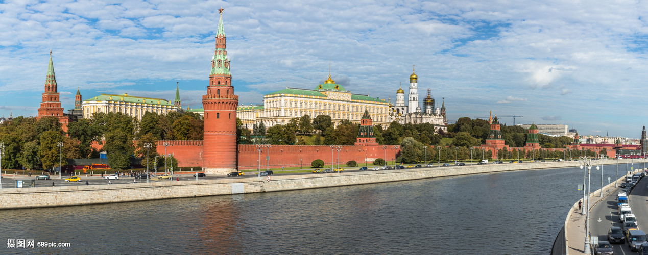 莫斯科著名旅游景点克里姆林宫全景图