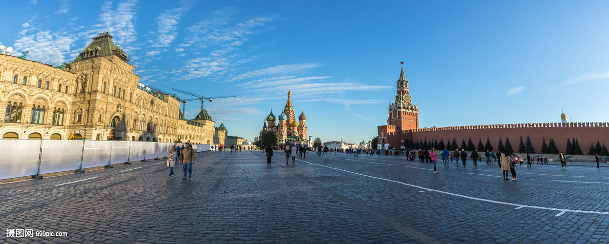 莫斯科著名旅游景点红场全景图