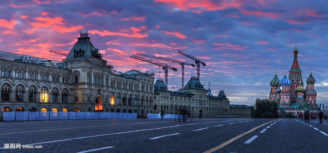 莫斯科著名旅游景点红场古姆百货风光