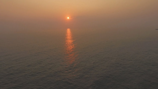 海上日落航拍视频素材