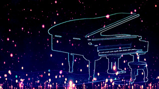 浪漫舞台线性钢琴光效粒子背景视频视频素材