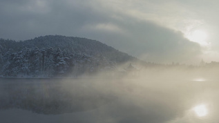 冬天的庐山如琴湖延时摄影视频素材
