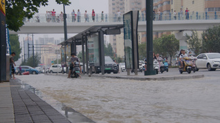 河南郑州城市洪水内涝视频素材