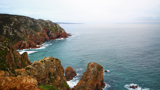 葡萄牙欧亚大陆最西端罗卡角大西洋海景视频素材