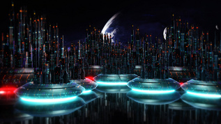 4K元宇宙未来科幻城市背景视频素材