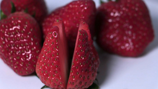 新鲜草莓红色鲜艳的水果视频素材