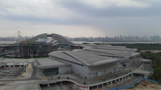 航拍湖北武汉城市暴雨来临视频素材