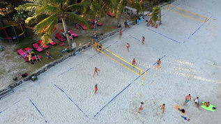泰国帕岸岛上打沙滩排球视频素材