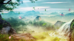 梦幻意境山林动画合成背景视频素材