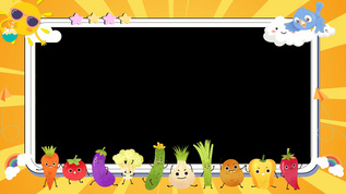 4k卡通儿童节蔬菜边框视频素材