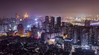 4K重庆商圈CBD摩登夜景延时视频素材
