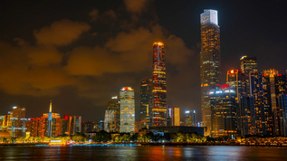 8K震撼城市延时广州CBD珠江新城高楼夜景视频素材