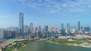 深圳人才公园建筑群4K航拍视频素材