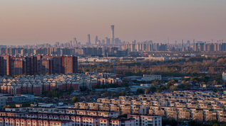 北京城市CBD与居住楼群白转夜8K延时视频素材