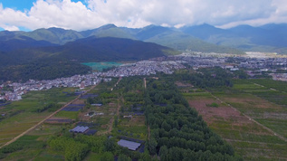 4k大理苍山乡村田野房屋航拍视频素材