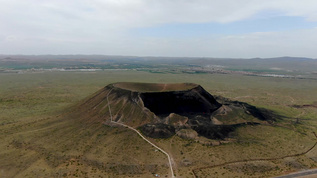 航拍察哈尔火山地质公园视频素材