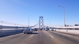 美国旧金山大桥汽车过桥驾车视角视频素材
