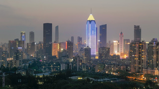 武汉汉口金融街城市地标夜景延时摄影视频素材