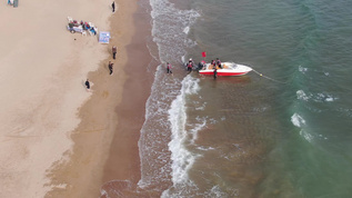 大海海浪礁石海洋航拍视频素材