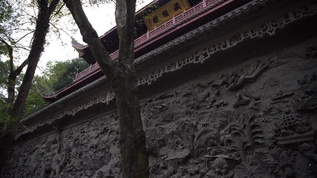 杭州飞来峰景区灵隐寺禅院精美浮雕4K风景视频视频素材