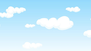 4K卡通蓝天白云背景素材视频素材