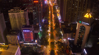 城市夜景车流4K航拍视频素材
