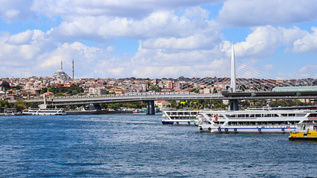 著名旅游城市伊斯坦布尔欧洲部分城市风光视频素材