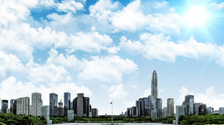 大气的城市天空背景素材视频素材