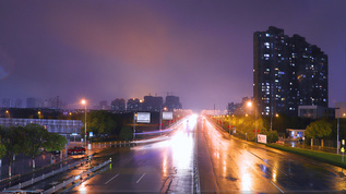 4K城市夜景交通延时视频素材