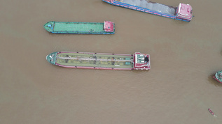 湖南湘江洪水自然风光航拍视频素材