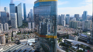 4k高清航拍广州天河区城市高楼建筑群视频素材