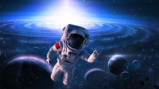 宇航员宇宙探险背景视频4k视频素材