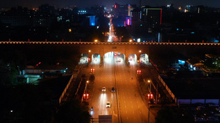 西安古城夜景4K航拍合集视频素材