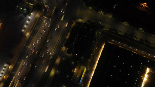 航拍南宁城市夜景道路视频素材